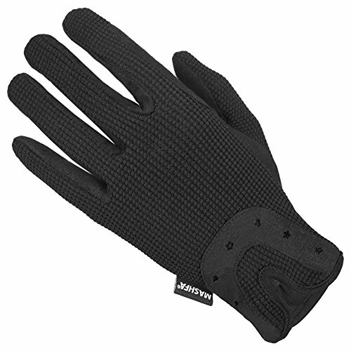 Black riding glove with textured grip