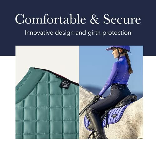 Equestrian gear showcasing innovative design and girth protection.