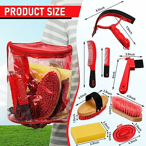 9 Pieces Horse Grooming Kit