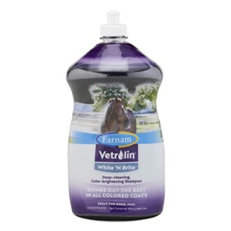 Vetrolin White 'N Brite shampoo bottle for horses and dogs